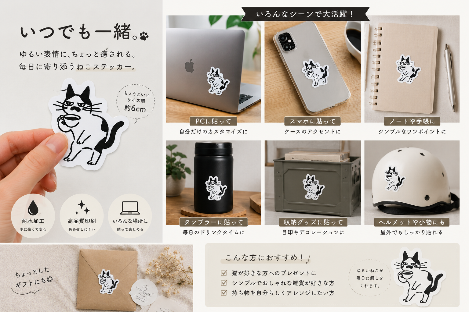 ねこぜステッカー